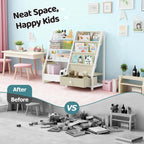 Kids Bookshelf 4 Tier Bookcase with Toy Storage