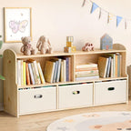 Kids Bookshelf 5-Section Wooden Storage Cabinet 120CM