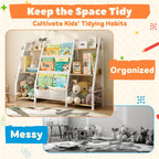 Kids Bookshelf and Toy Storage Organiser: 3-Tier Sling