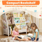 Kids Bookshelf and Toy Storage Organiser: 3-Tier Sling