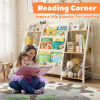 Kids Bookshelf and Toy Storage Organiser: 3-Tier Sling