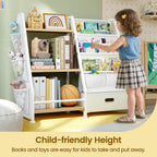 Kids Bookshelf and Toy Storage Organiser: 3-Tier Sling
