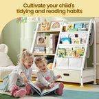 Kids Bookshelf and Toy Storage Organiser: 3-Tier Sling
