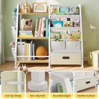 Kids Bookshelf and Toy Storage Organiser: 3-Tier Sling