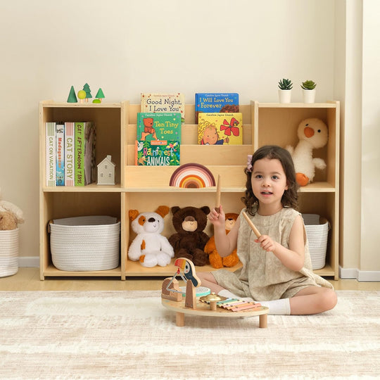 Kids Bookshelf and Toy Storage Organiser with Book