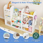 Kids Bookshelf and Toy Storage Organiser with Stuffed