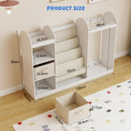 Kids Bookshelf and Toy Storage Organiser with Stuffed