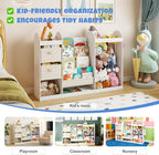 Kids Bookshelf and Toy Storage Organiser with Stuffed