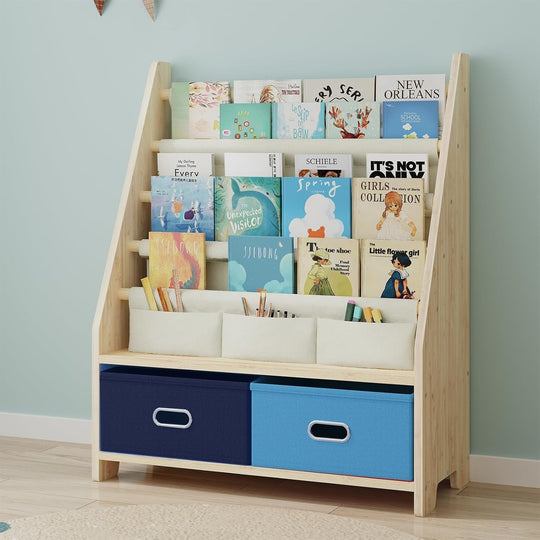 Kids Bookshelf and Toy Storage Organizer 4 Tier