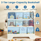 Kids Bookshelf Childrens Bookcase 3 Tier Wooden Book