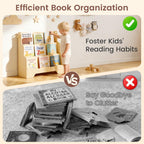 Kids Bookshelf Childrens Bookcase 3 Tier Wooden Book