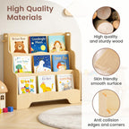 Kids Bookshelf Childrens Bookcase 3 Tier Wooden Book