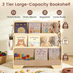 Kids Bookshelf Childrens Bookcase 3 Tier Wooden Book