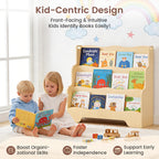 Kids Bookshelf Childrens Bookcase 3 Tier Wooden Book