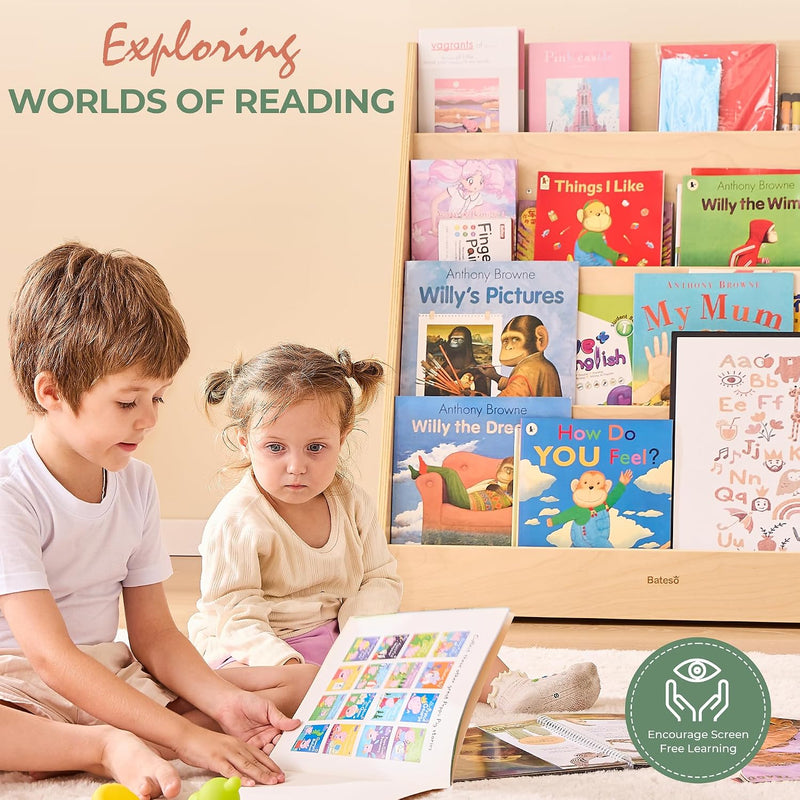 Kids Bookshelf for Toddlers and Babies Wooden Montessori