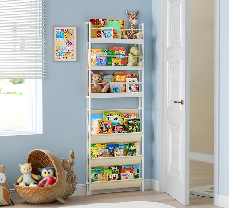 Kids Bookshelf Wall Mounted 6-Tier