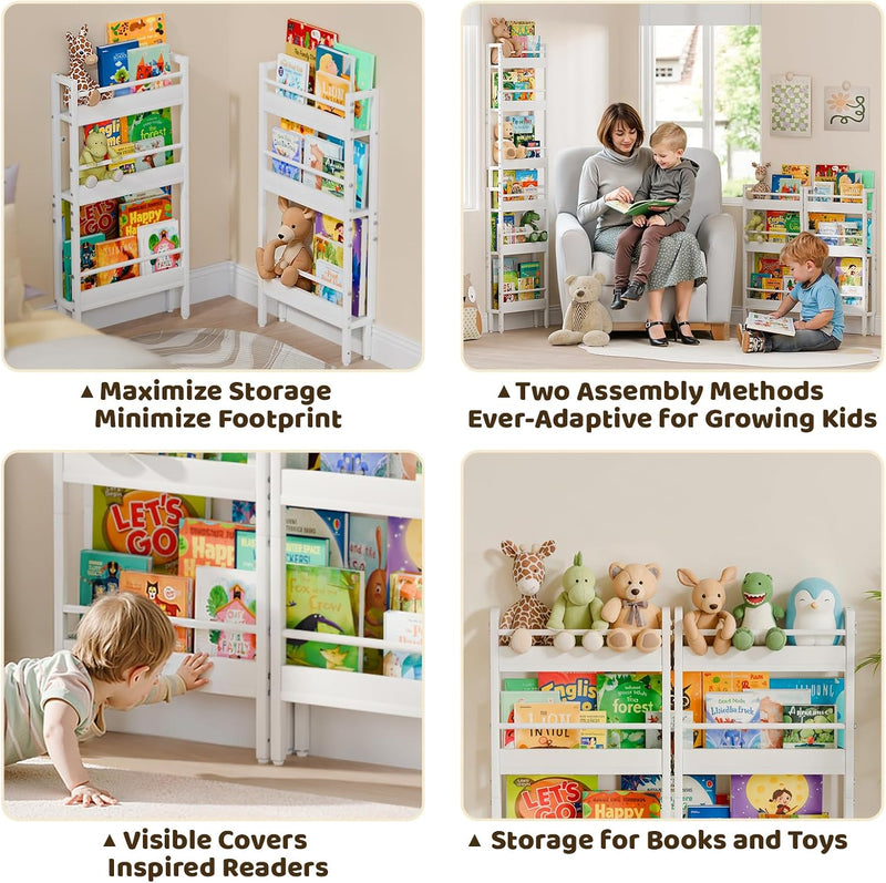 Kids Bookshelf Wall Mounted 6-Tier