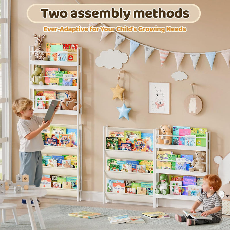 Kids Bookshelf Wall Mounted 6-Tier