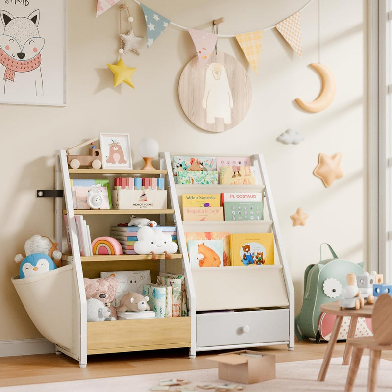 Kids Bookshelf with Toy Storage Toddler Drawer
