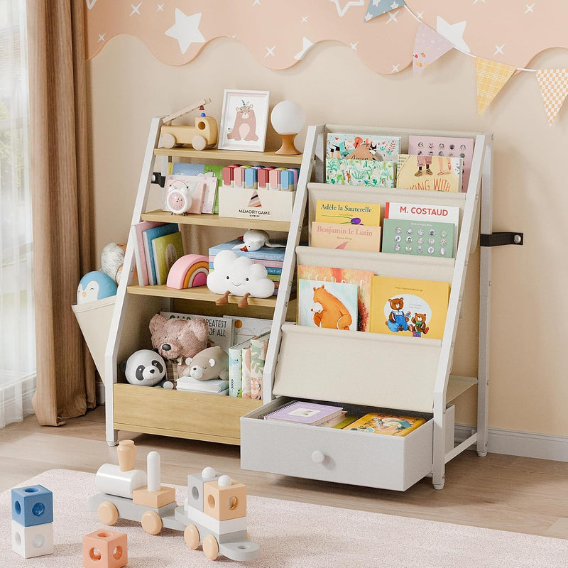 Kids Bookshelf with Toy Storage Toddler Drawer