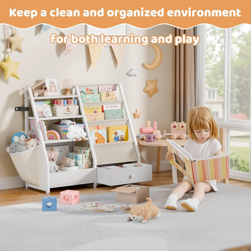 Kids Bookshelf with Toy Storage Toddler Drawer