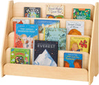 Kids Bookshelf Wooden 4-Tier Front Facing Book Display