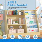 Kids Bookshelf Wooden Childrens Bookcase Oak Storage Book