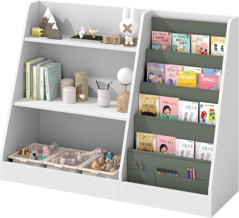 Kids Bookshelf Wooden Childrens Bookcase Oak Storage Book
