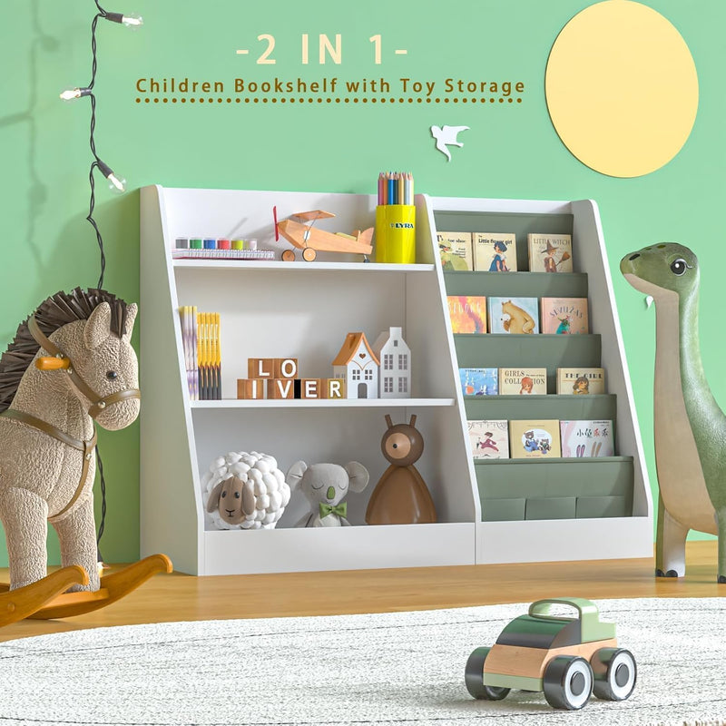 Kids Bookshelf Wooden Childrens Bookcase Oak Storage Book