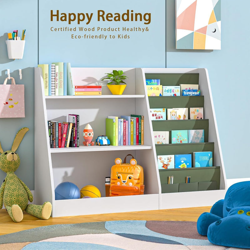 Kids Bookshelf Wooden Childrens Bookcase Oak Storage Book