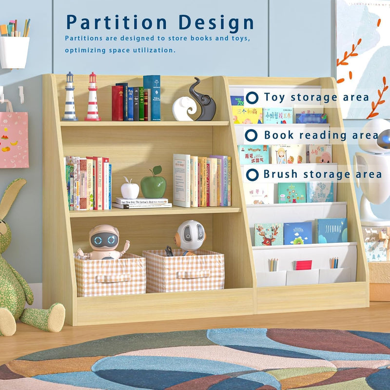 Kids Bookshelf Wooden Childrens Bookcase Oak Storage Book