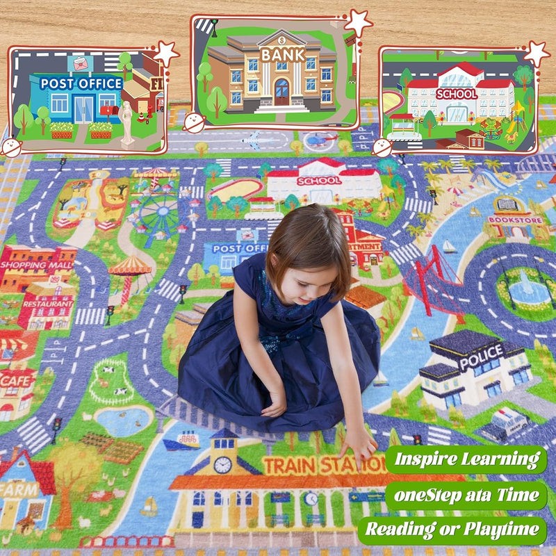 Kids Carpet Playmat Rug City Life Huge Large