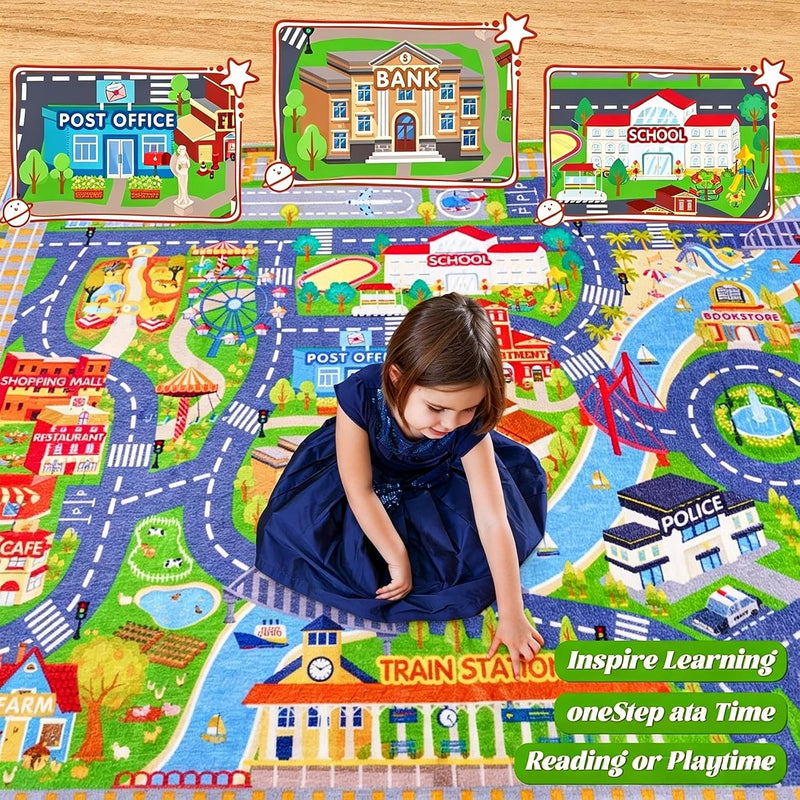Kids Carpet Playmat Rug City Life Huge Large