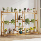 Kids Clothing Rack with Shelves Bamboo Clothes Garment