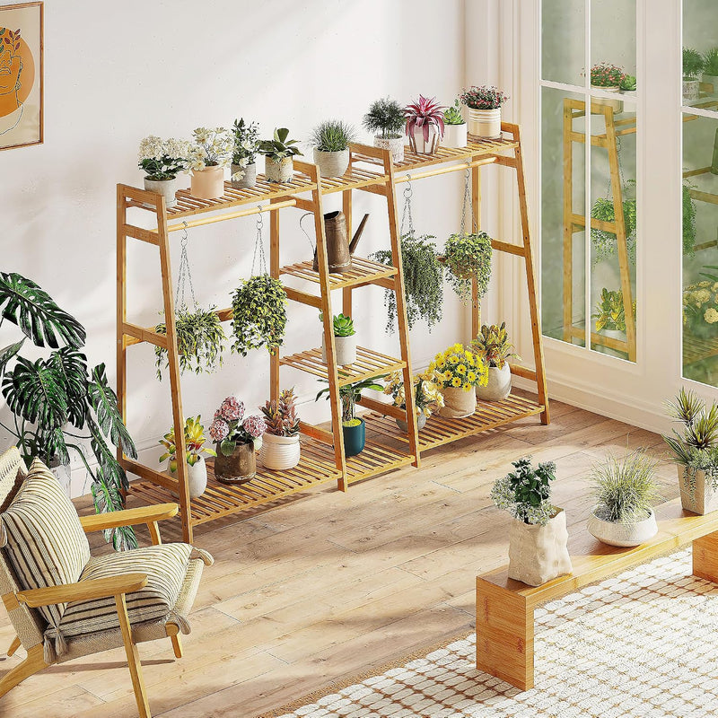 Kids Clothing Rack with Shelves Bamboo Clothes Garment