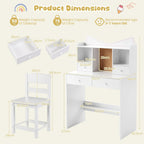 Kids Desk and Chair Set Children Writing Table