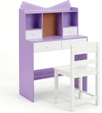 Kids Desk and Chair Set Children Writing Table