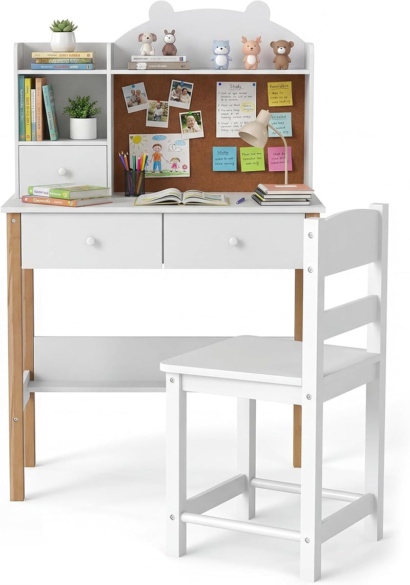 Kids Desk and Chair Set Children Writing Table