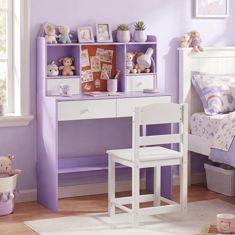 Kids Desk and Chair Set Children Writing Table