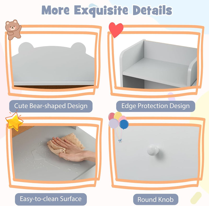 Kids Desk and Chair Set Children Writing Table