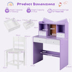 Kids Desk and Chair Set Children Writing Table