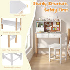Kids Desk and Chair Set Children Writing Table