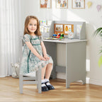 Kids Desk and Chair Set Wooden Children Table