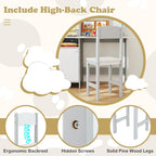 Kids Desk and Chair Set Wooden Children Table