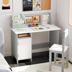 Kids Desk and Chair Set Wooden Children Table
