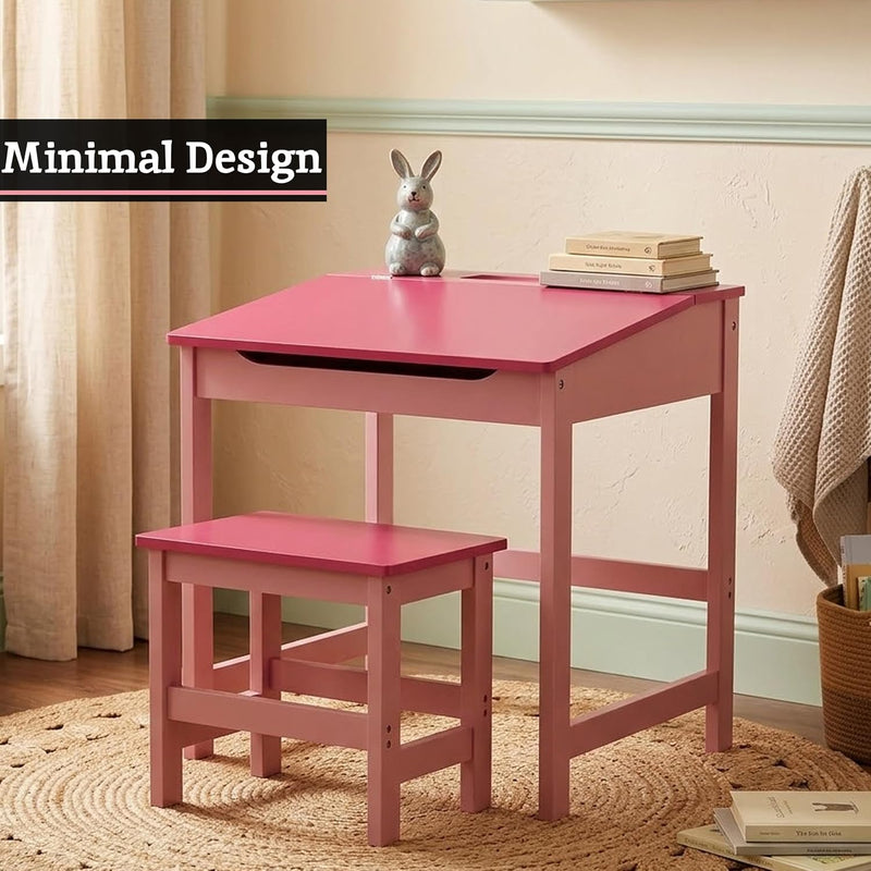 Kids Desk with Stool Wooden Children’s Study Table