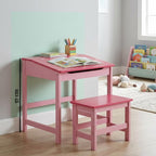 Kids Desk with Stool Wooden Children’s Study Table
