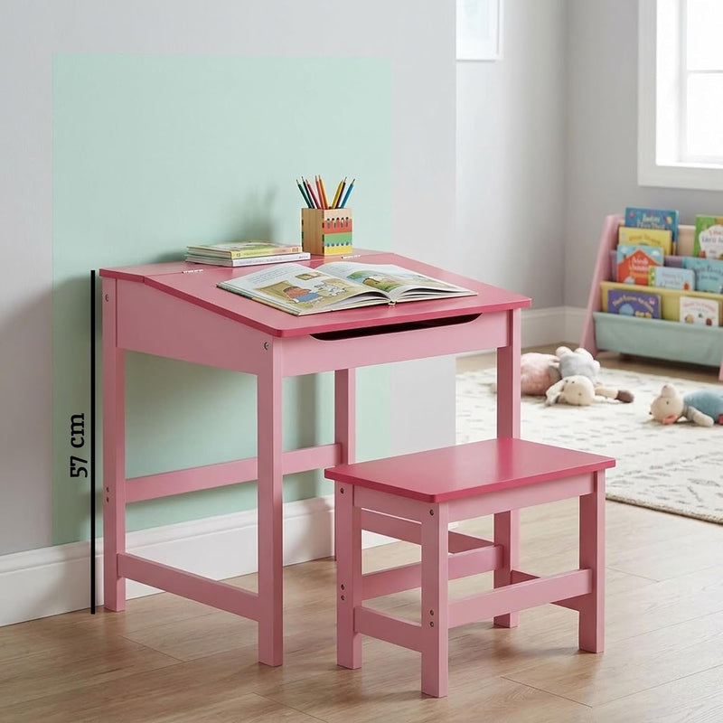 Kids Desk with Stool Wooden Children’s Study Table