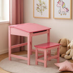 Kids Desk with Stool Wooden Children’s Study Table