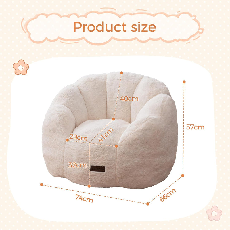 Kids Floral Shaped Bean Bag Sofa Includes Filling